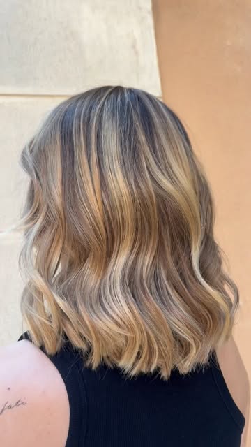 Balayage miel sur carré long